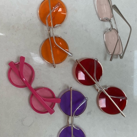 LOT OF 5 NWOT TRENDY COLORFUL ROUNDED SQUARE METAL WIRE GLASSES/SUNGLASSES BN - Picture 4 of 5